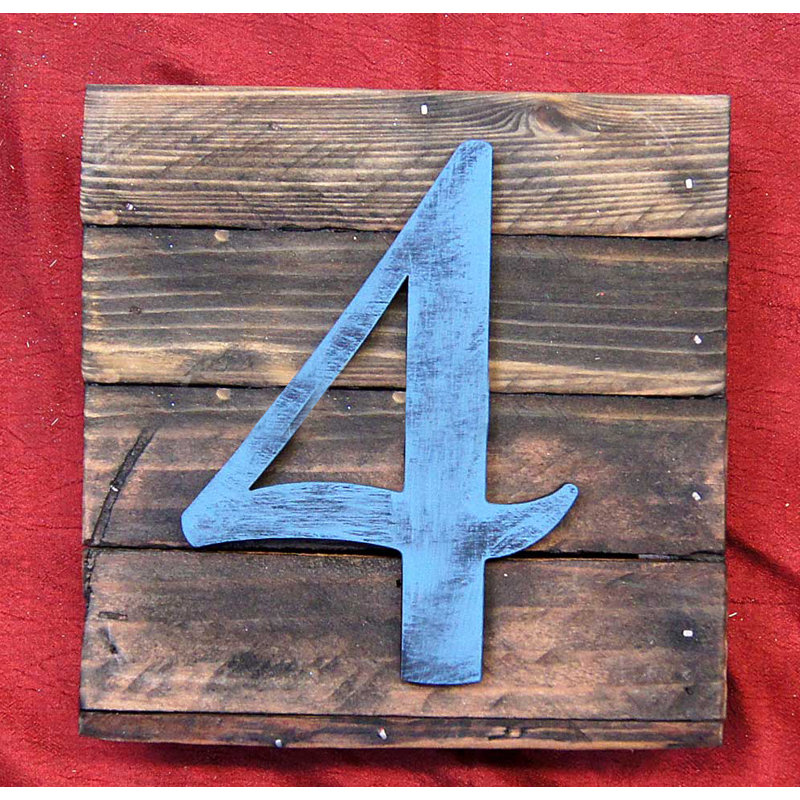 Amonogramartunlimited Number Mounted On Rustic Wooden Board Wall