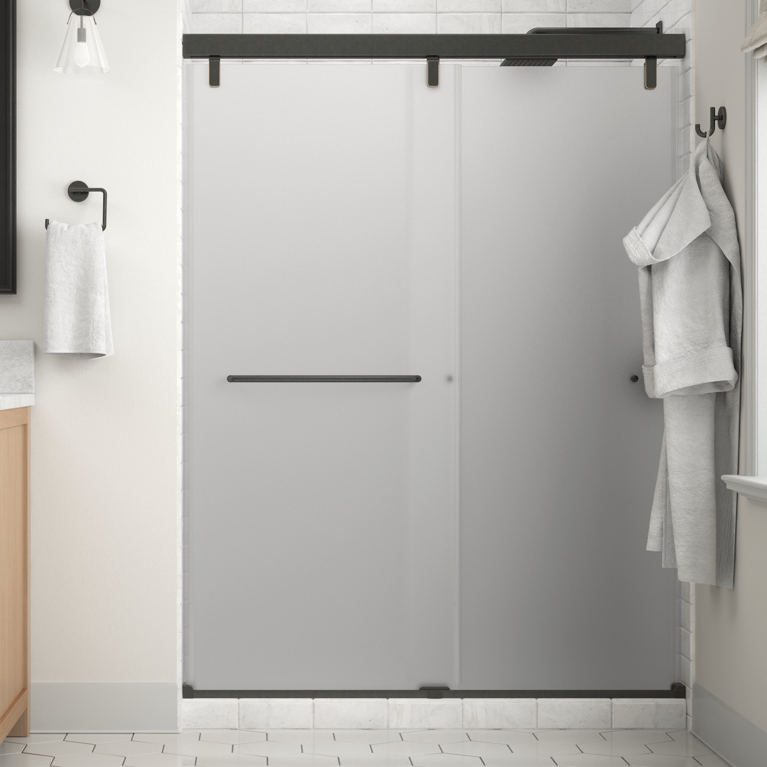 Delta Classic 60 in. x 711/2 in. Mod SemiFrameless Sliding Shower