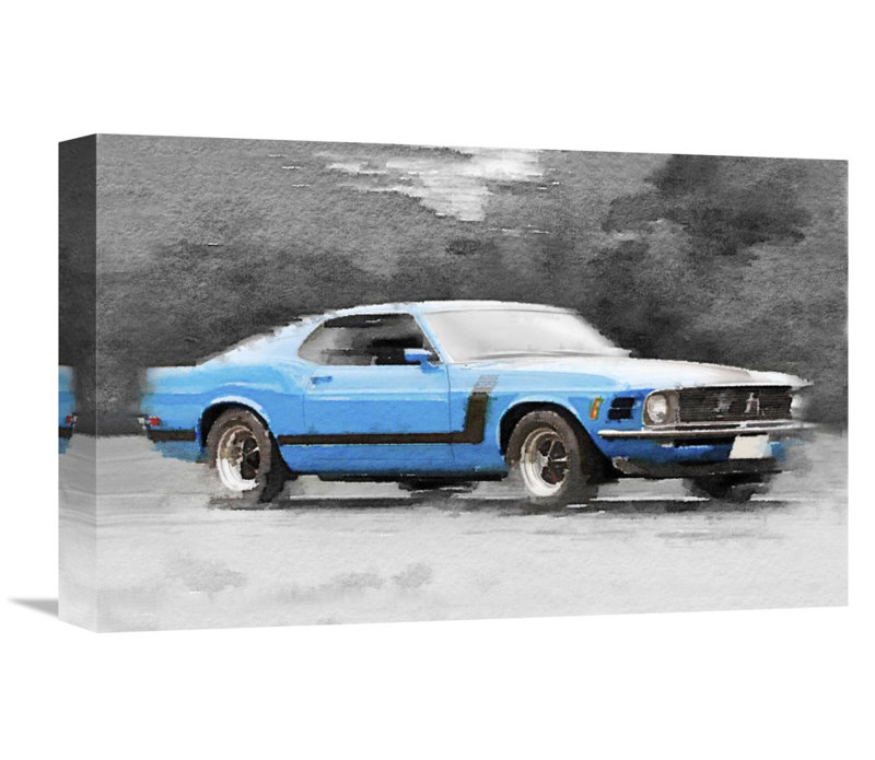 Naxart 1970 Ford Mustang Boss Painting Print On Wrapped Canvas