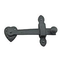 6 INCH 150mm SURFACE GATE LATCH RIGHT HANDED 3PC SET BLACK GARDEN GATES DOORS 
