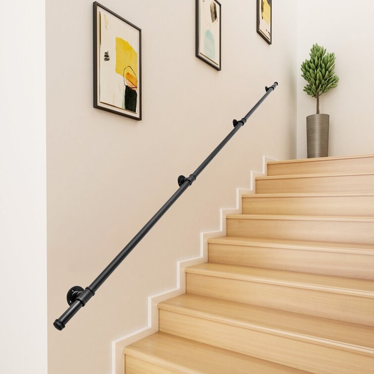 WilTec Handrail Stainless Steel 3 Cross Bars 180cm Balustrade Stair Staircase Rail