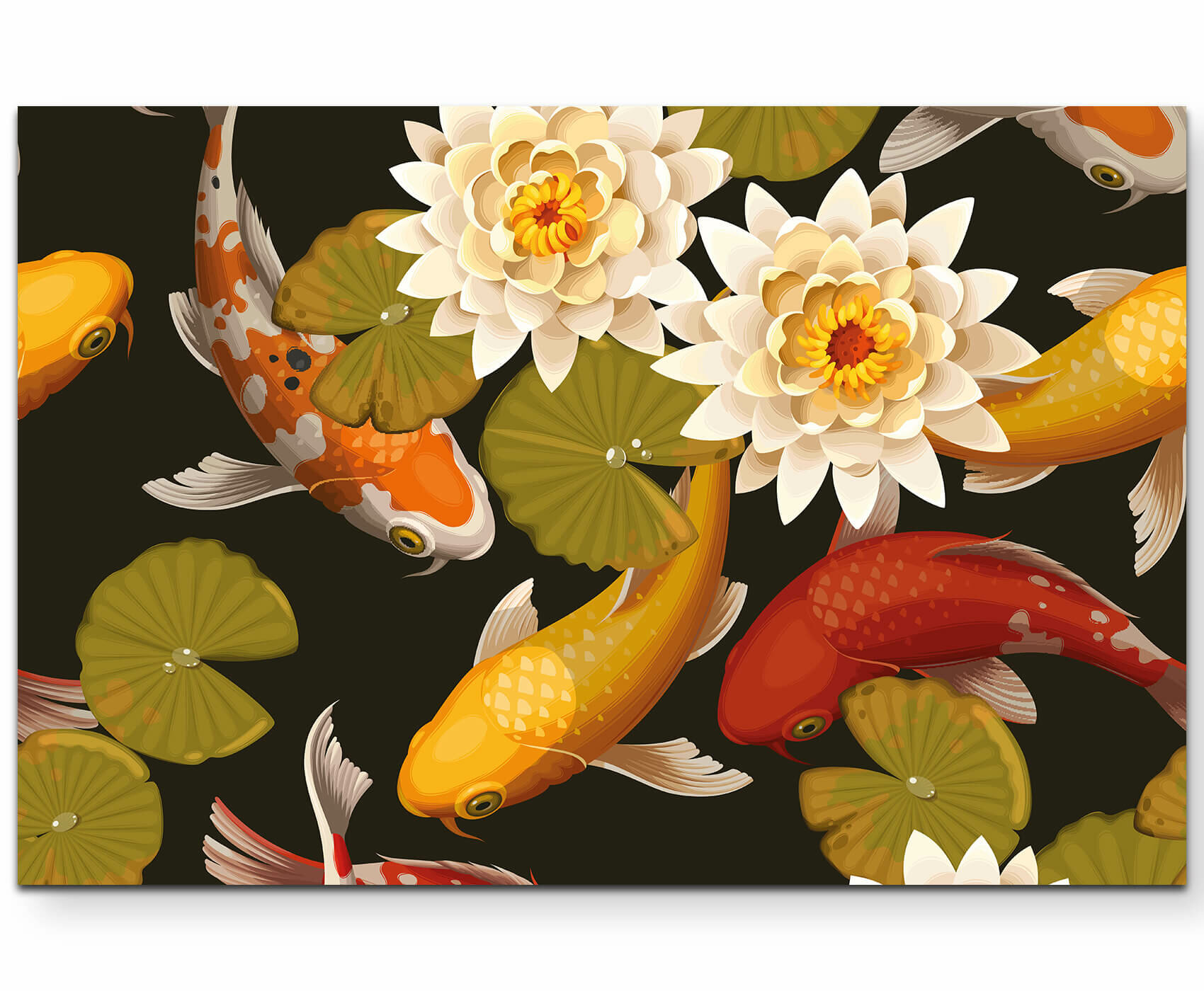 East Urban Home Leinwandbild Koi Fische Mit Seerosen Wayfair De