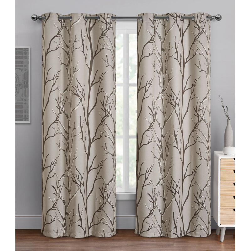 Winston Porter Clancy Nature Floral Room Darkening Grommet Single Curtain Panel Reviews Wayfair