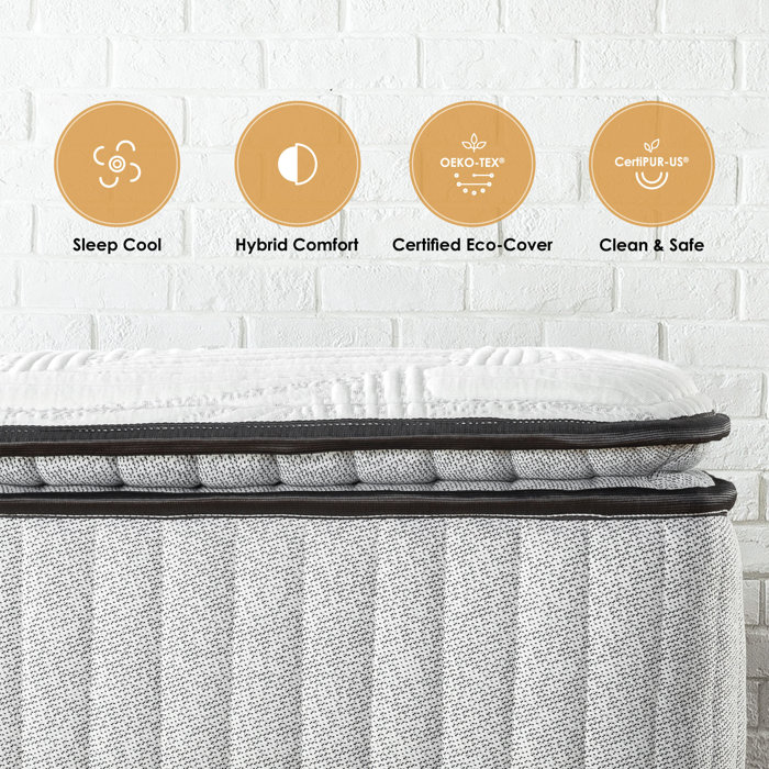 Alwyn Home Karina 12 Medium Pillow Top Hybrid Mattress Reviews