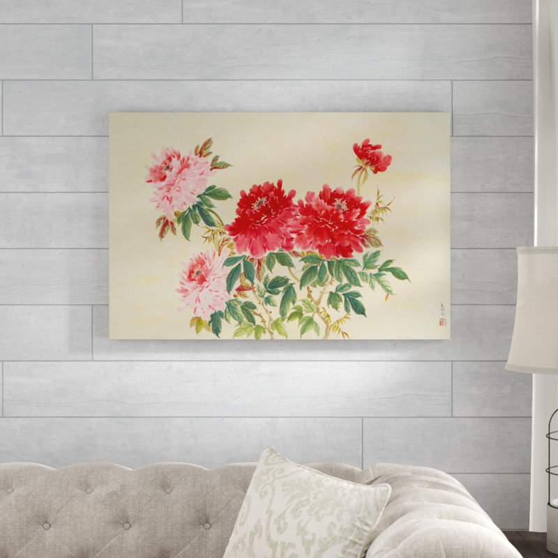 Ophelia Co Two Colored Peonies Acrylic Painting Print On