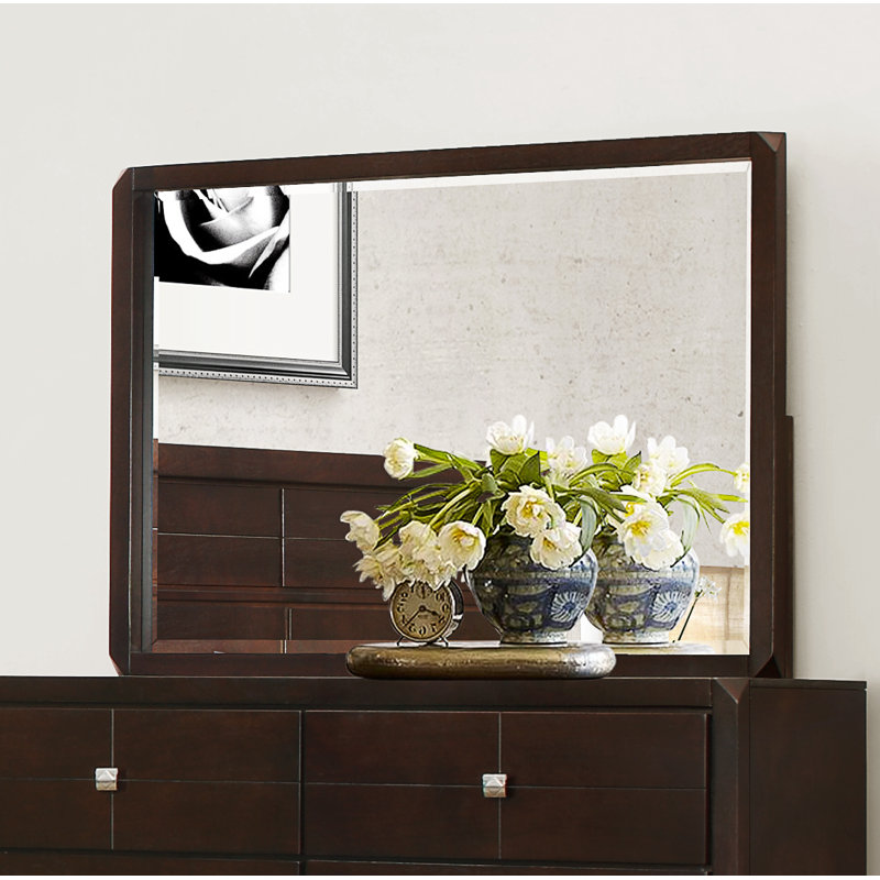 Wildon Home Phoenix Modern Contemporary Beveled Dresser Mirror Contemporary Beveled Dresser Mirror