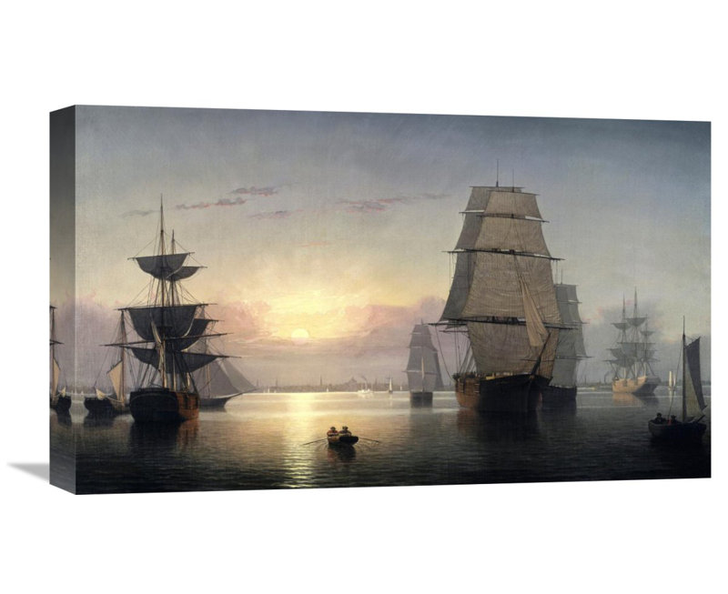 Global Gallery 'Boston Harbor, Sunset' by Fitz Hugh Lane ...