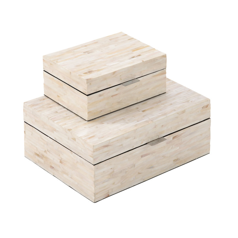 Leeja 2 Piece Mother Of Pearl Inlay Decorative Box Set Reviews