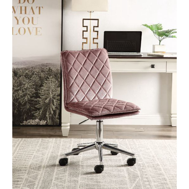 Everly Quinn Wayfair Pink Velvet Chair Wayfair Velvet Office Chair