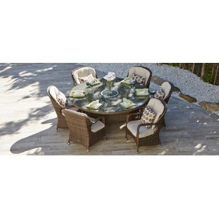 View Leslie Outdoor 7 Piece Dining Set with