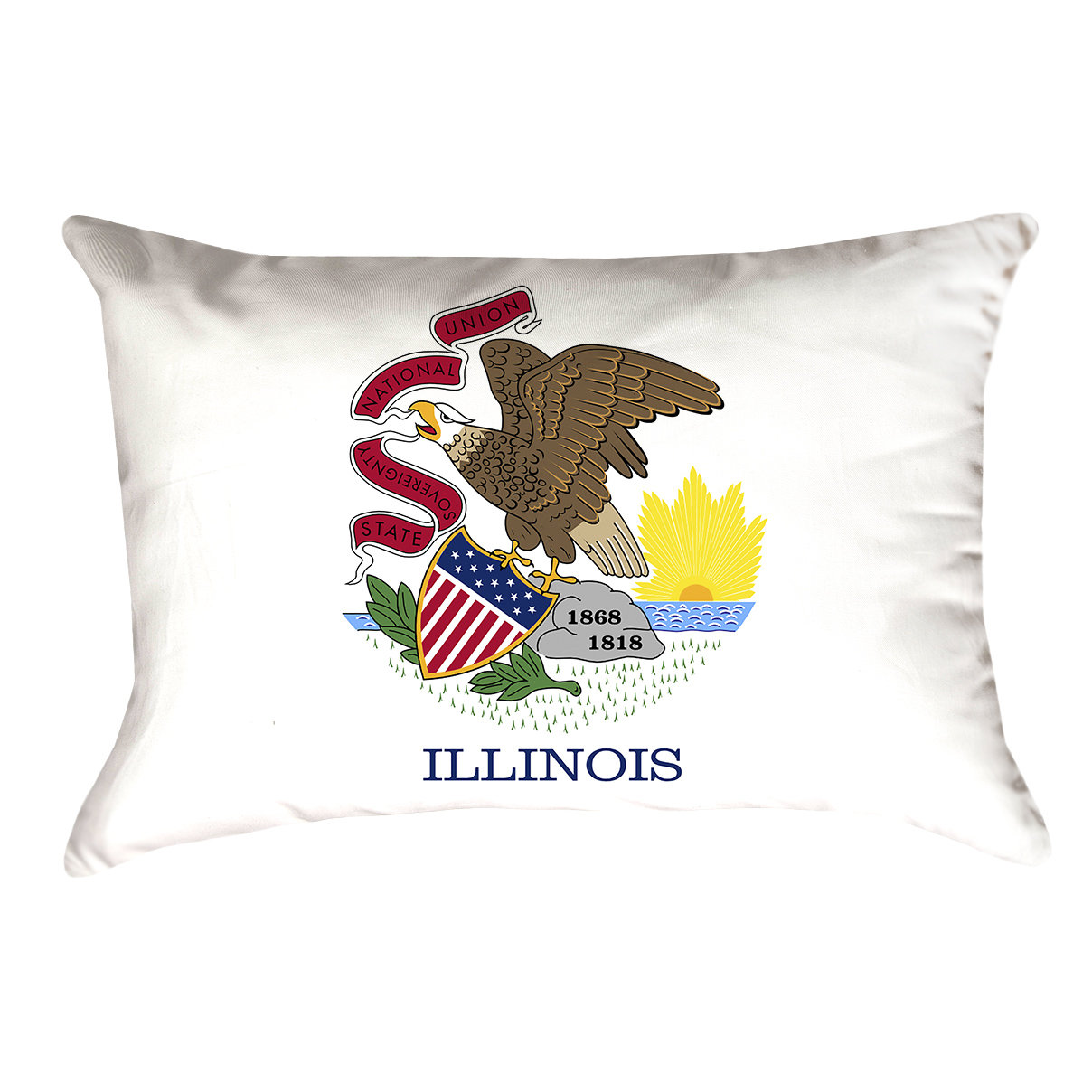 East Urban Home Centers Illinois Flag Lumbar Pillow In Faux