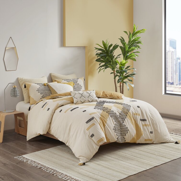 Plain Reversible Duvet Quilt Cover Bedding Set Extra 4 Pillowcases Poly Cotton 
