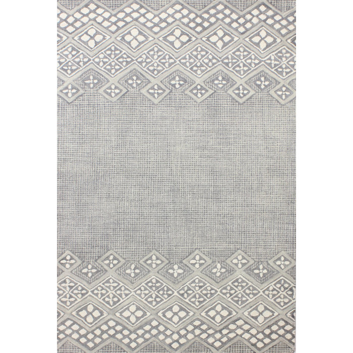 Kolya Hand Tufted Wool Gray White Area Rug Kolya Hand Tufted Wool Gray White Area Rug