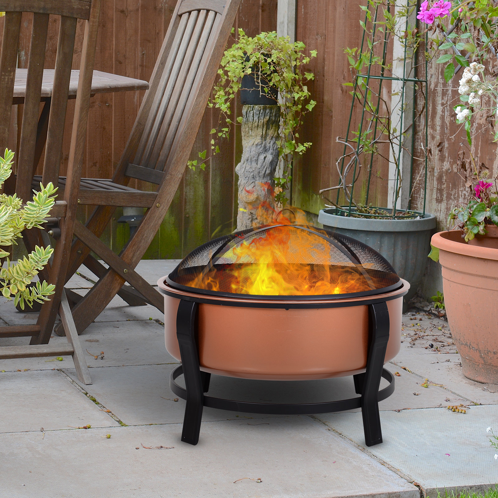 Red Barrel Studio Nerina Steel Wood Burning Fire Pit Reviews Wayfair