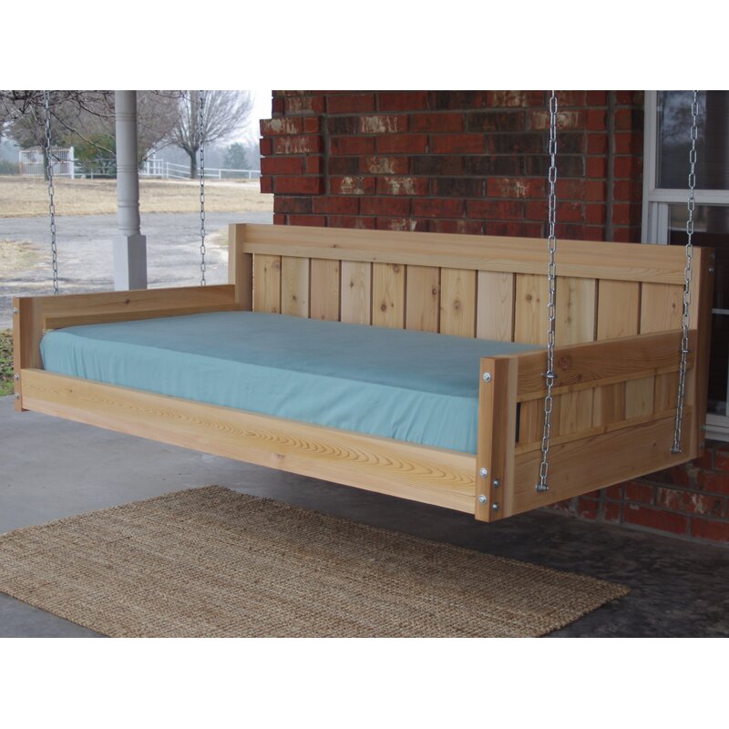 Loon Peak Thacker Cedar Country Style Hanging Daybed Swing