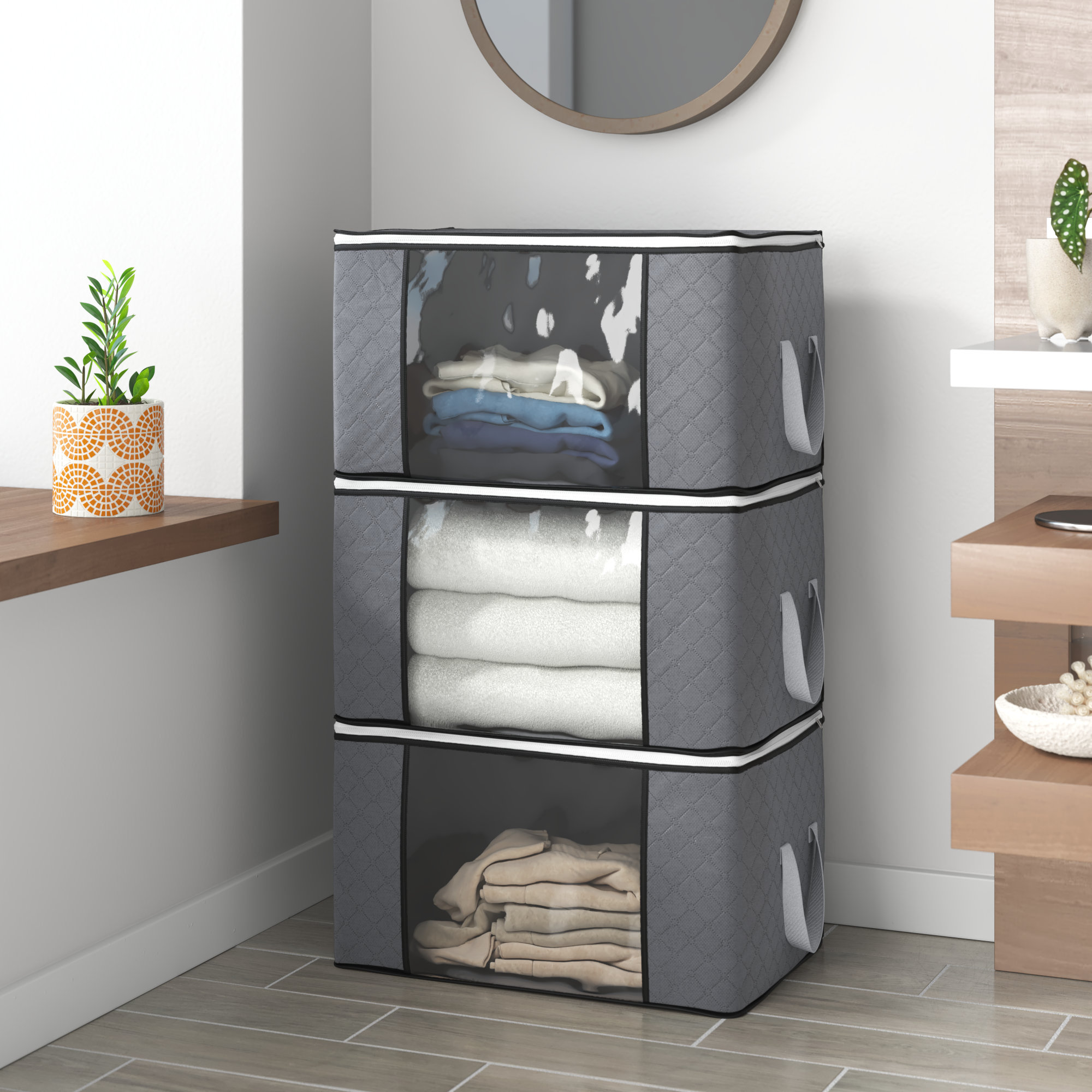 Dotted Line™ Fabric Underbed Storage Set & Reviews Wayfair