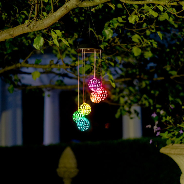 US Solar Powered Wind Chimes Color Changing Led Light Outdoor Garden Decor 