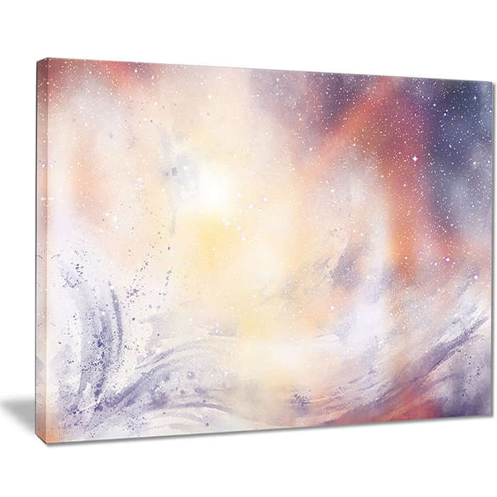 East Urban Home Blurry Watercolor With Star Oil Painting Print