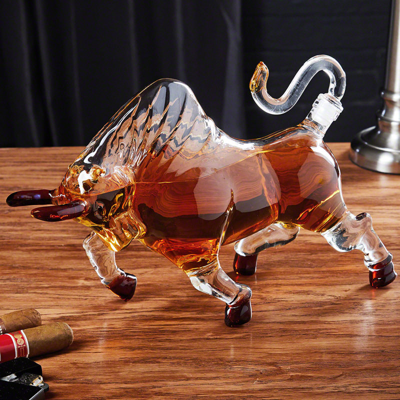 Charlton Home Bostobrick El Matador Crystal Bull Bourbon 36 Oz Whiskey Decanter Wayfair