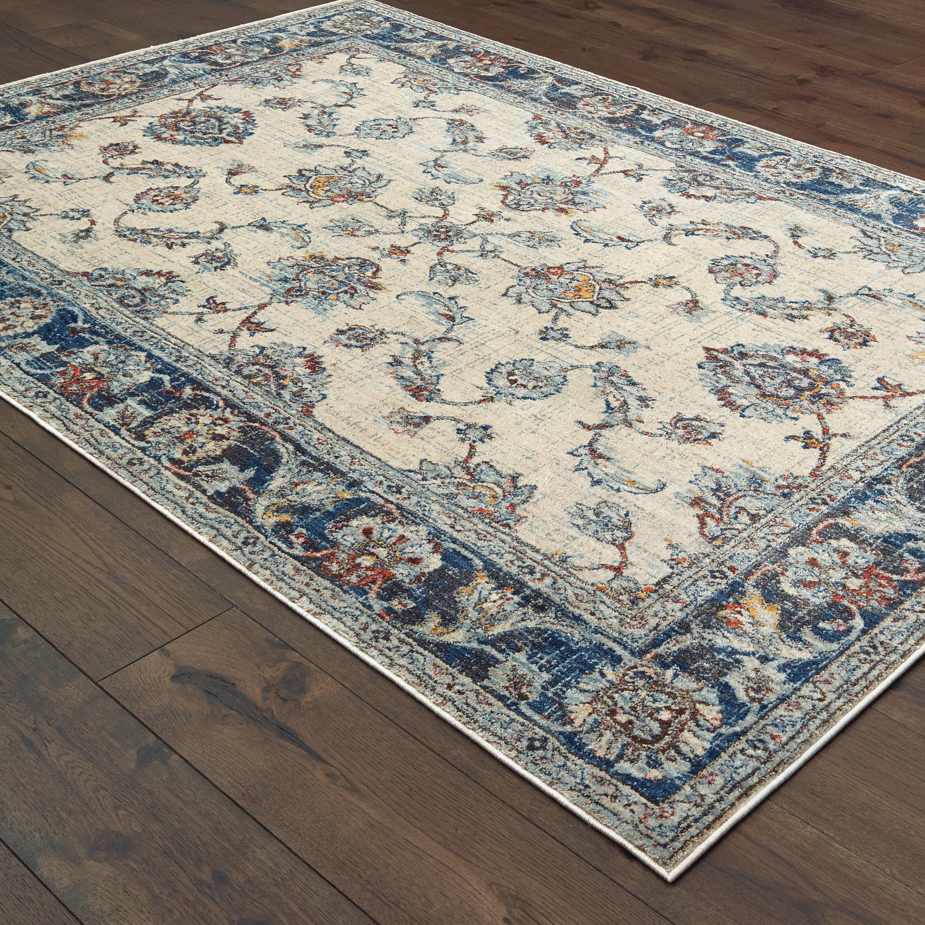 Solo Rugs Jeneva Ivory Blue Rug Wayfair