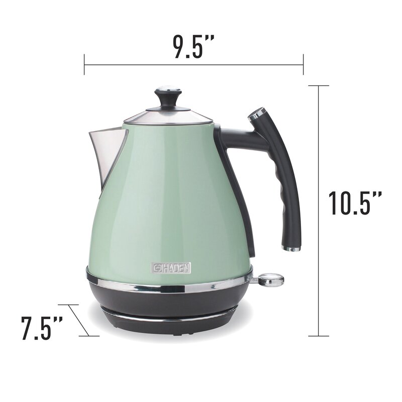 green electric tea kettle