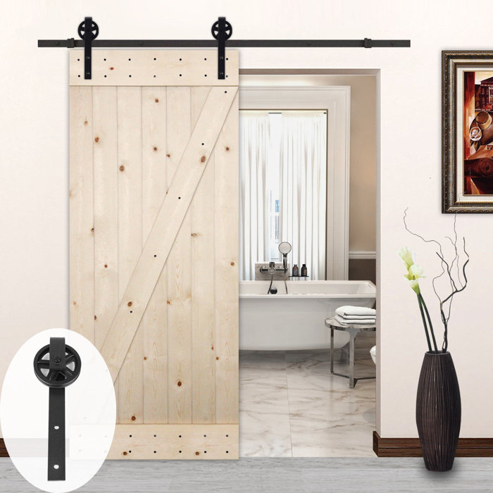 Big Wheel Style Sliding Wood Track Kit Barn Door Hardware