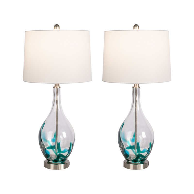 Rosecliff Heights 28" Clear Table Lamp Set With Usb (Set ...