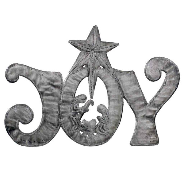 The Holiday Aisle Joy Metal Art With Nativity Scene Wall Decor