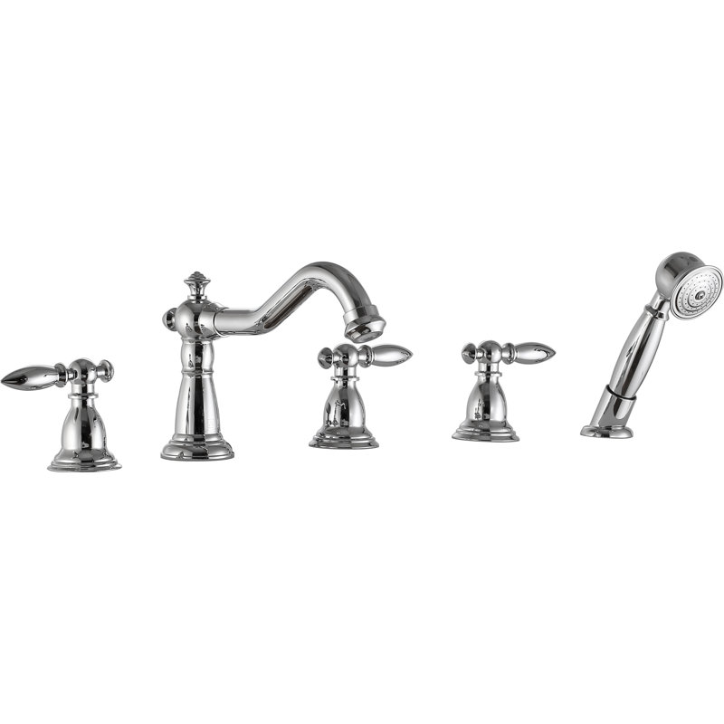 Anzzi Patriarch Double Handle Deck Mounted Roman Tub Faucet With