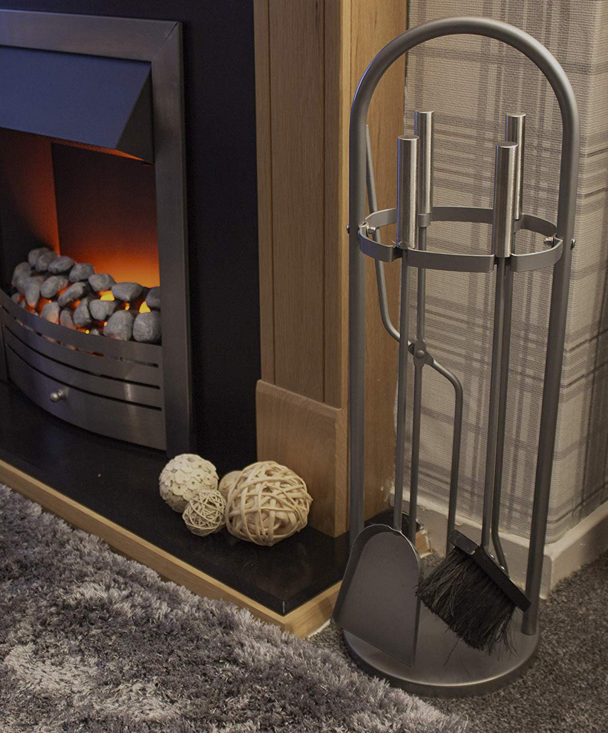 Belfry Heating Nikolas 5 Piece Iron Fireplace Tool Set Wayfair Co Uk