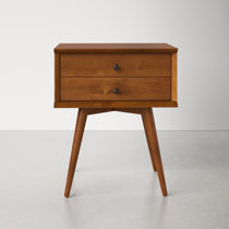 light wood mid century nightstand