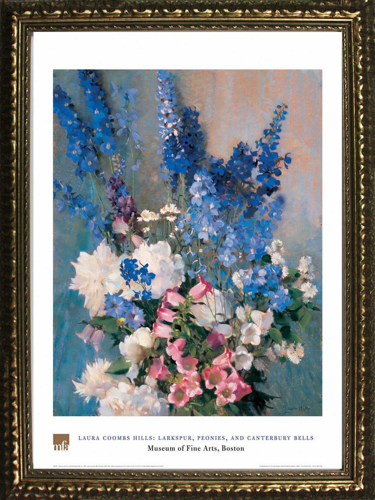 Buy Art For Less Museum Masters Larkspur Peonies And Canterbury Bells By Laura Coombs Hills Framed Painting Print Wayfair