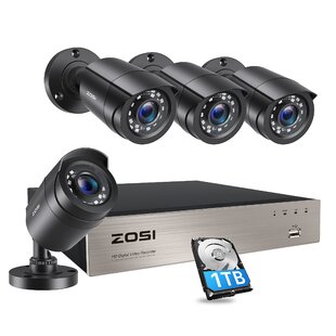 ZOSI 1080P Wireless Security Camera System No Hard Drive Remote Access H.265+ 8 Channel 2MP CCTV NVR Recorder and 4pcs 1080P Auto Match WiFi IP Camera Outdoor Indoor,Night Vision,Motion Alert 
