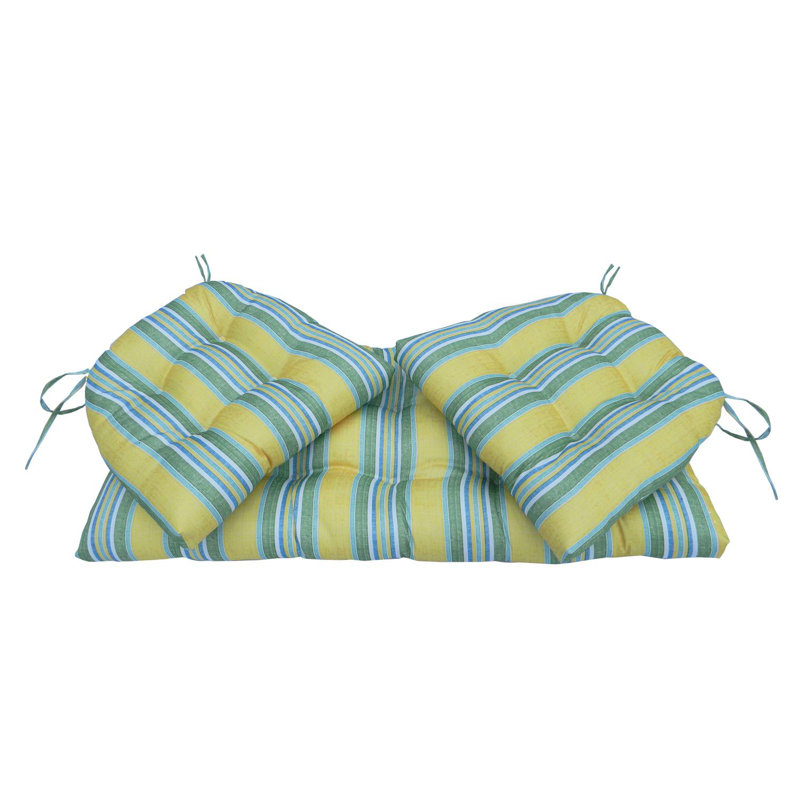 Charlton Home 3 Piece Striped Tufted Wicker Furniture Patio Indoor