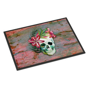 NEW TRAFFIC MASTER Skull Day Of The Dead 18 In x 30 In Indoor Outdoor Door Mat 