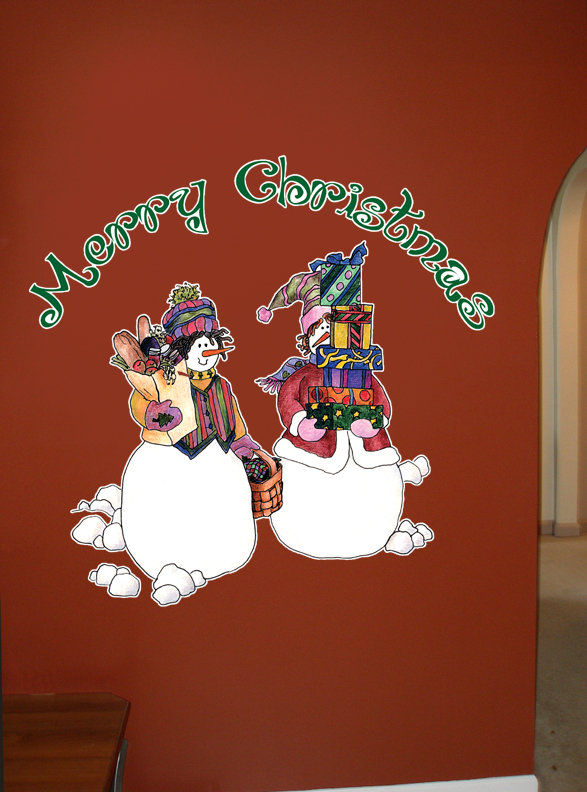 Wallhogs Schmeltzer Snowpeople Shopping Cutout Wall Decal Wayfair
