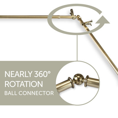 Mcloud Cone Corner Window Double Curtain Rod And Hardware Set
