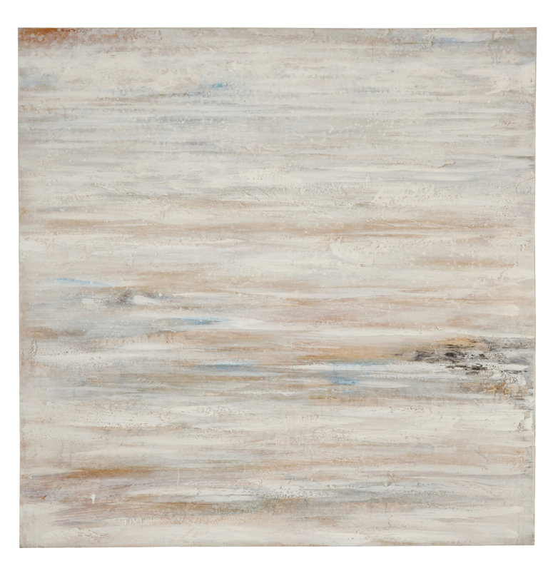 Oversized Minimal Square Abstract Mixed Media Painting Printon Canvas