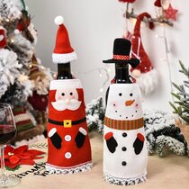 Christmas Decora Xmas Santa Snowman Wine Bottle Cover Bags Dinner Party Gift FW
