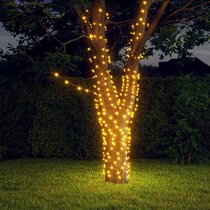 Solar Moon Star LED String Fairy Lights Twinkle Curtain Outdoor Garden Lamp 3.1M 