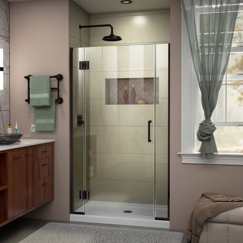 Dreamline Unidoor X 39 5 W X 72 H Hinged Frameless Shower Door Wayfair
