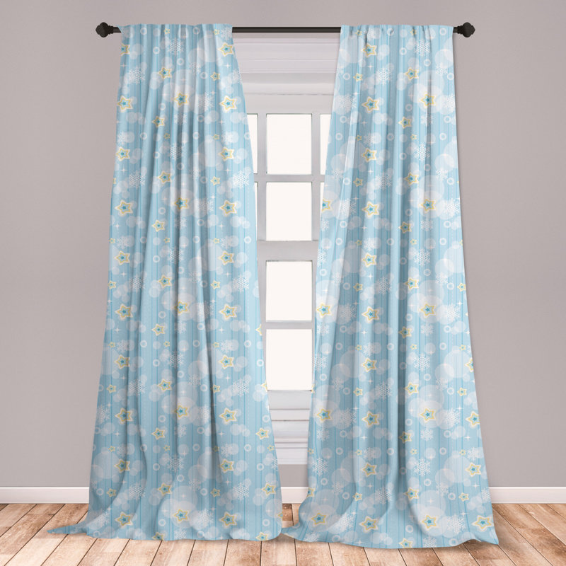 East Urban Home Ambesonne Winter Curtains Kids Baby Pattern Night