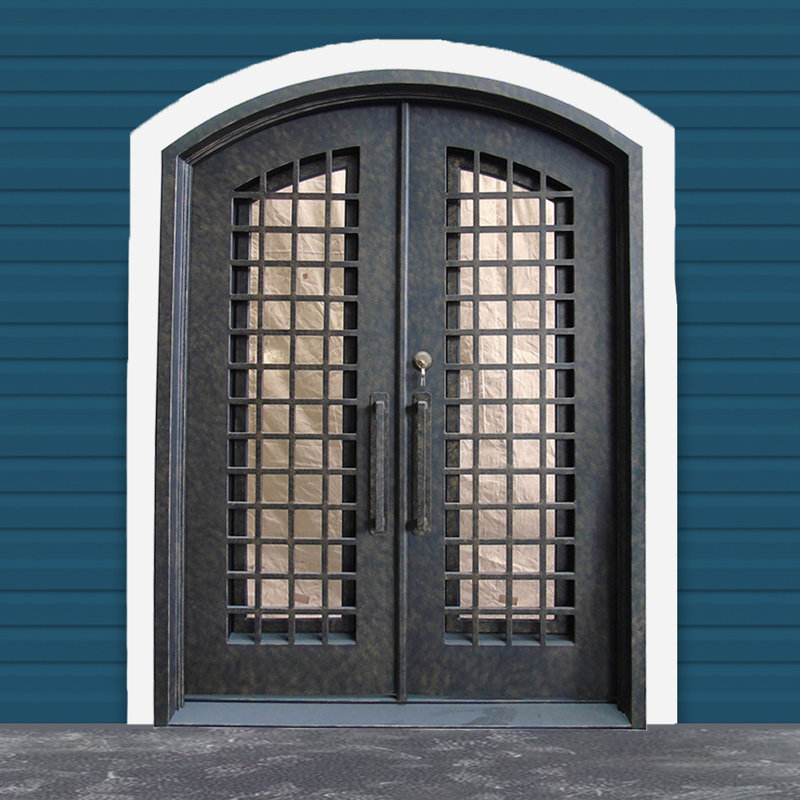 Aleko Woven Prehung Front Entry Door With Arched Top Frame And