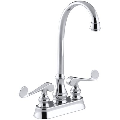 Revival Two Hole Centerset Bar Sink Faucet With Scroll Lever