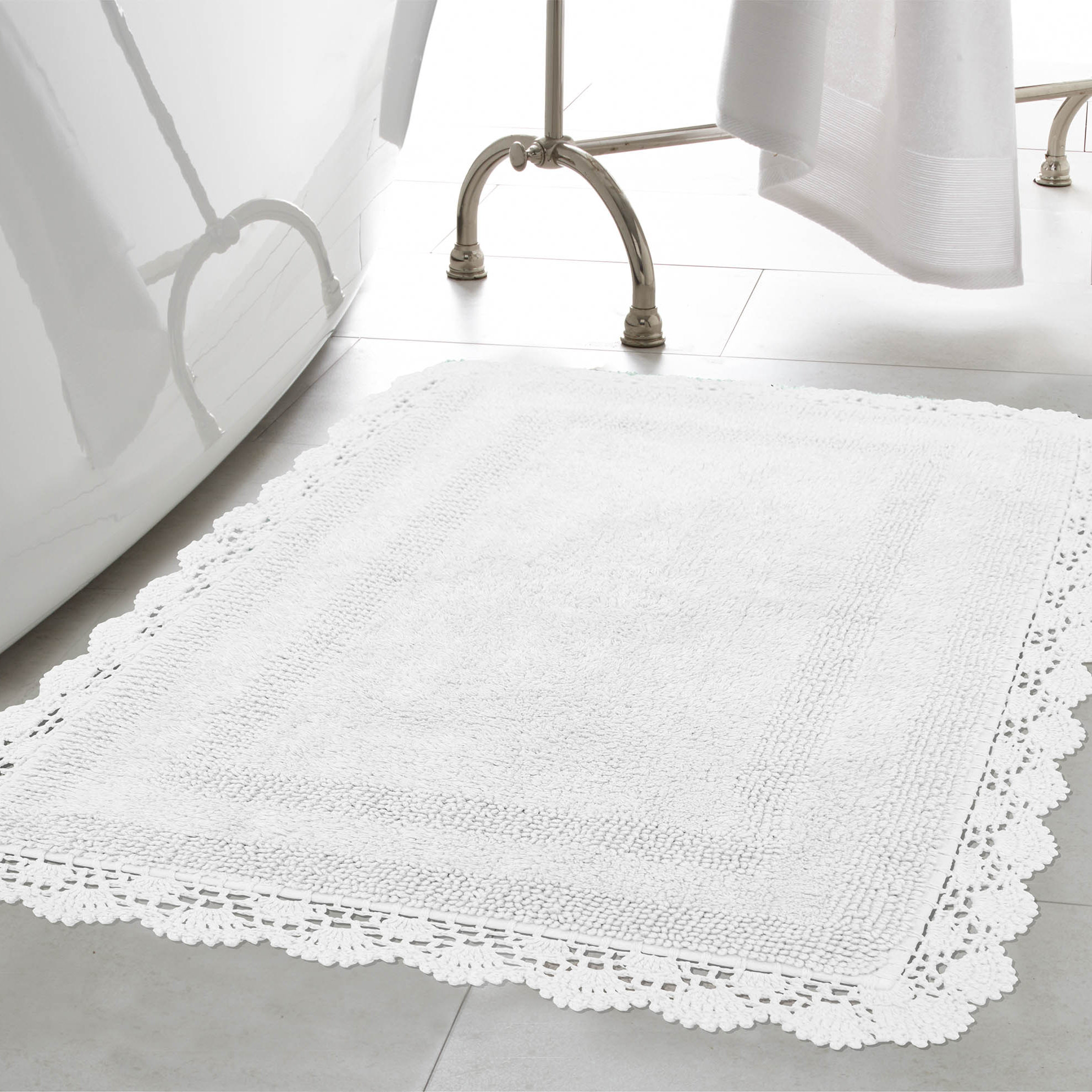 Laura Ashley Crochet 100 Cotton Bath Rug Reviews Wayfair