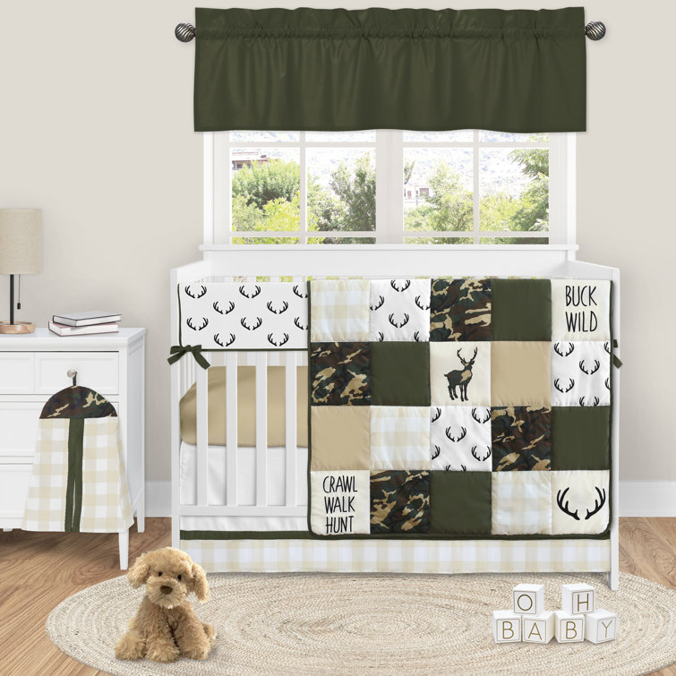 dark green crib bedding