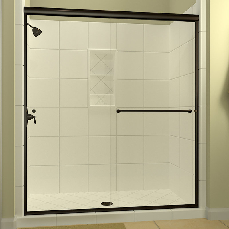 Arizona Shower Door Leser 48 X 70 Bypass Semi Frameless Shower Door Wayfair
