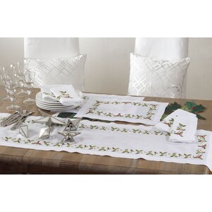 Holiday Holly Embroidered Napkin (Set of 4)