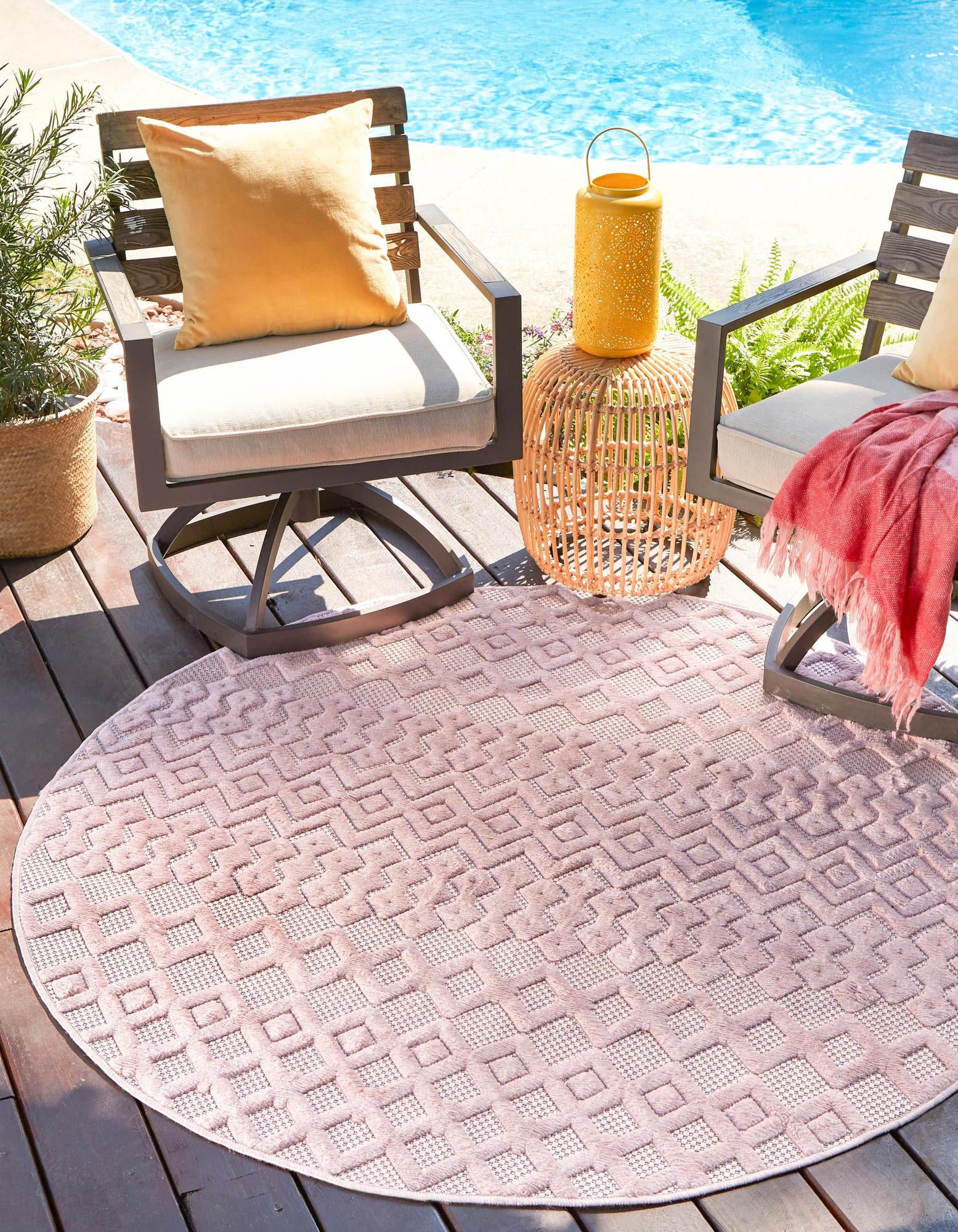Langley Street Griffie Power Loom Pink Indoor/Outdoor Rug & Reviews ...