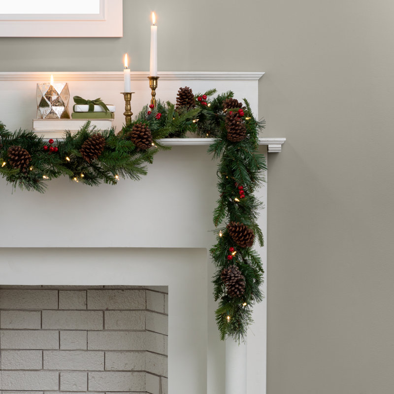 The Holiday Aisle 9 Artificial Pre Lit Garland With 50 Clear